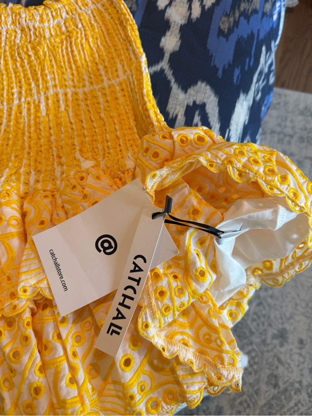 Yellow Strapless Ruffle Mini Dress - Picture 5 of 5